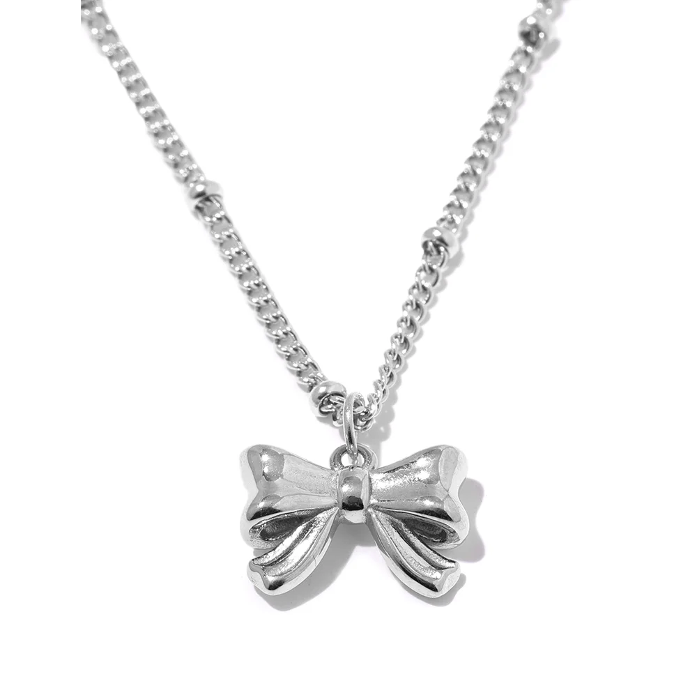 Perfect Bowknot stainless Steel Pendent Necklace