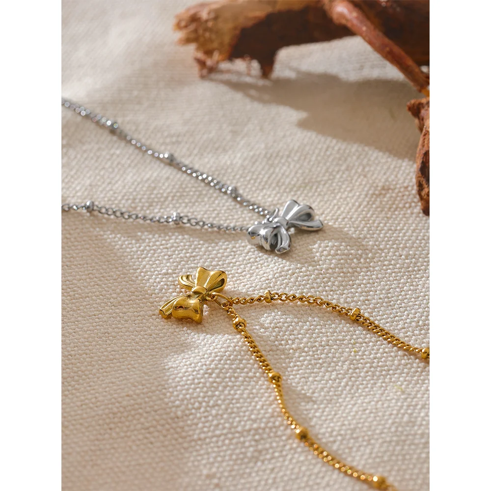 Perfect Bowknot stainless Steel Pendent Necklace