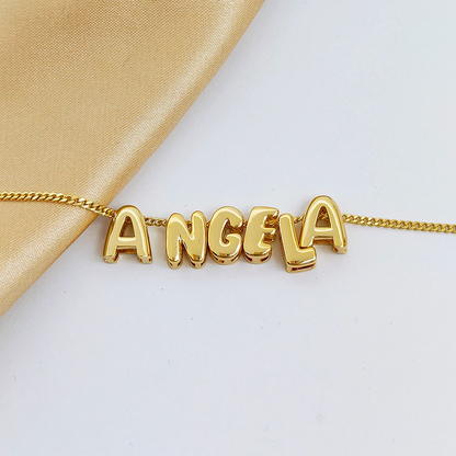 Custom Bubble Letter Necklace