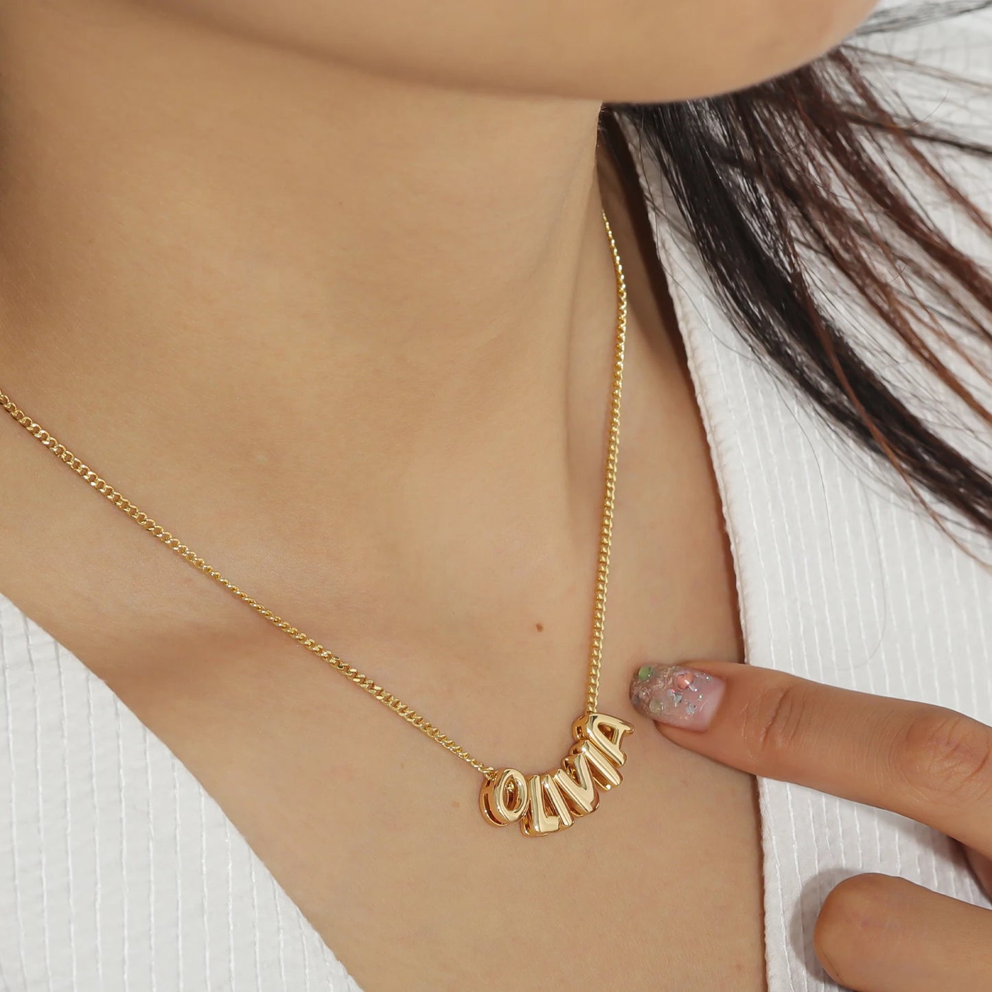 Custom Bubble Letter Necklace