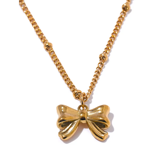 Perfect Bowknot stainless Steel Pendent Necklace