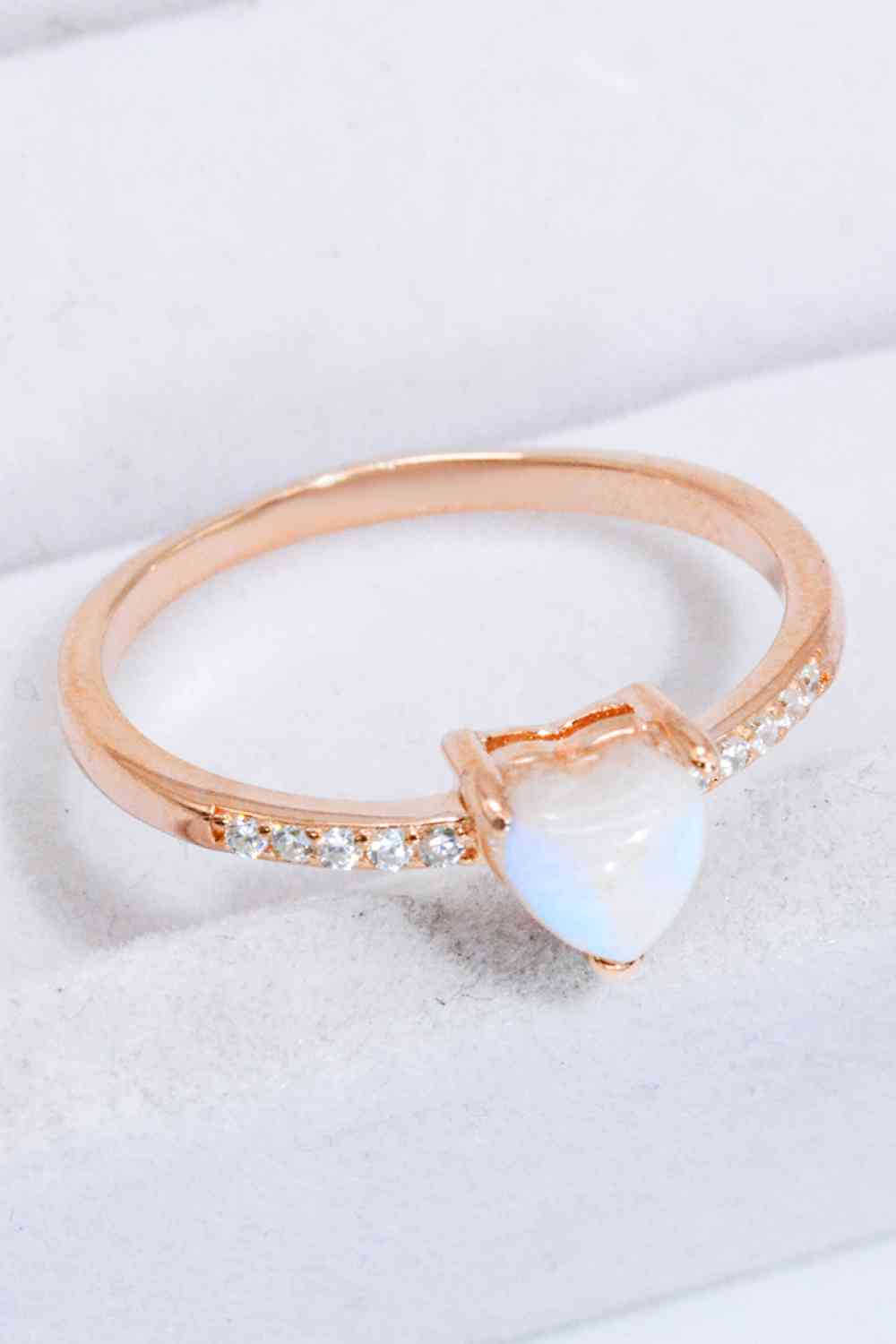 Open Heart Natural Moonstone Ring