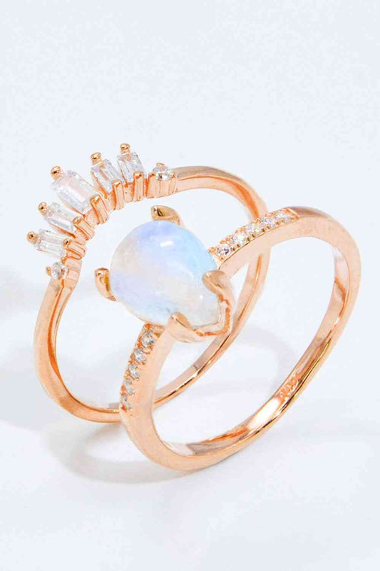 Elana Two-Piece Moonstone Ring Set