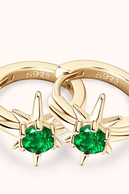 Caroline Emerald Huggie Earrings