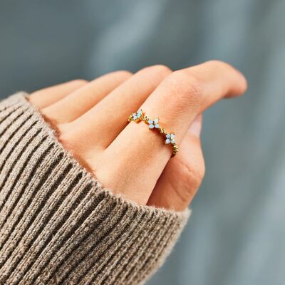 Blue Daisy Ring