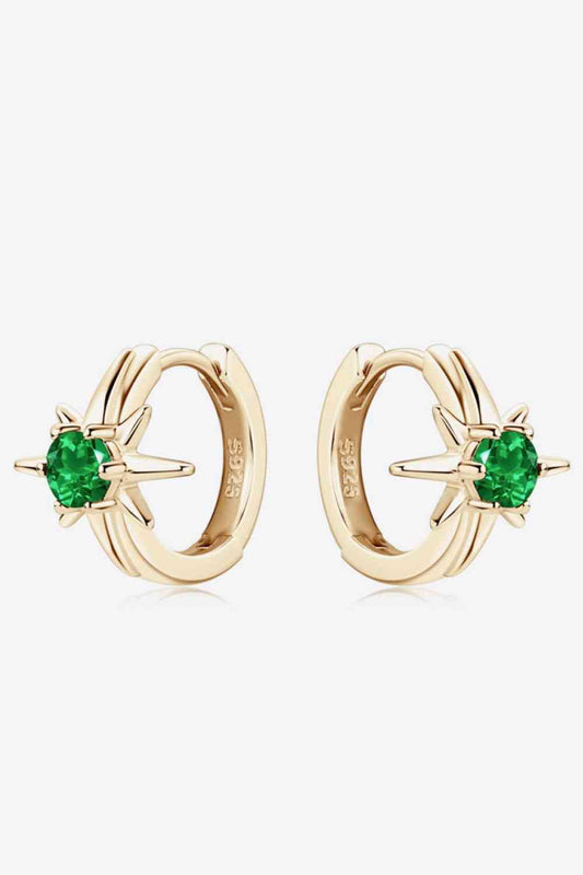 Caroline Emerald Huggie Earrings