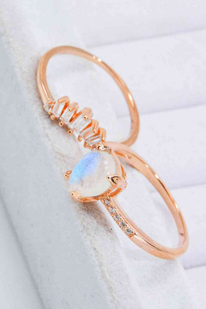 Elana Two-Piece Moonstone Ring Set