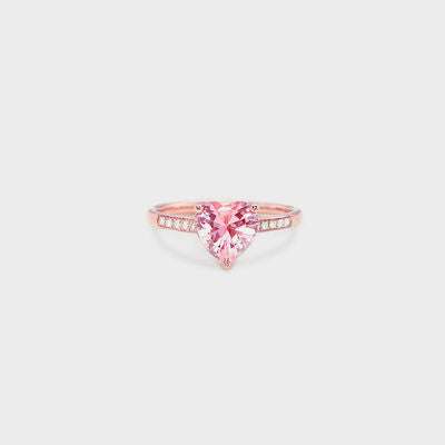 Pink Heart Rose Gold  Ring