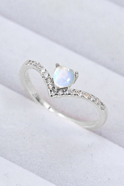 Moonstone Heart-Shaped Ring