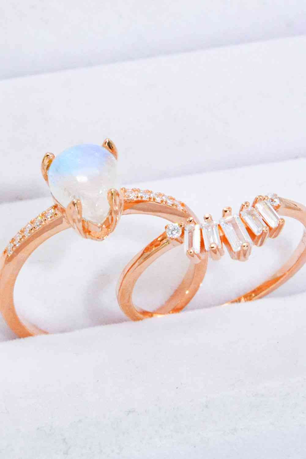 Elana Two-Piece Moonstone Ring Set