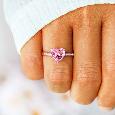 Pink Heart Rose Gold  Ring